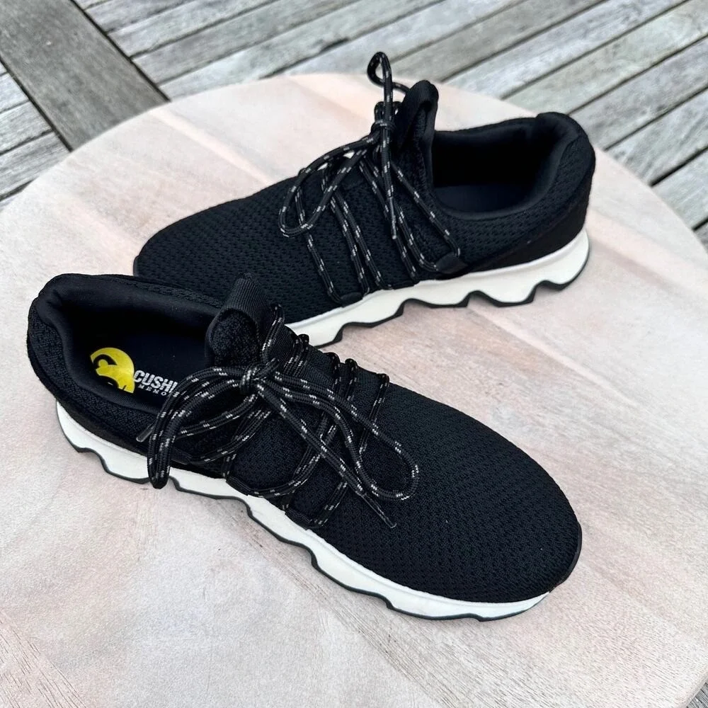 Cushionaire Zyler Womens Size 9 Black Sneaker Slip On Memory Foam Shoes New